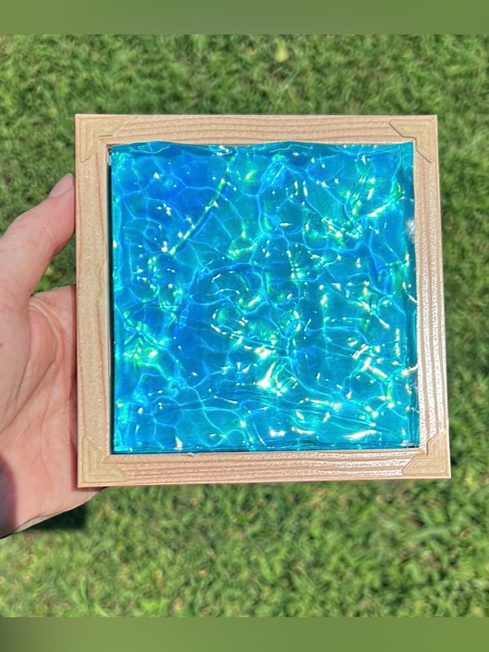 Blue Iridescent Aqua Art - Picture 4 of 9